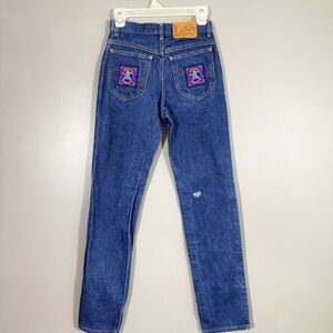 Vintage 90s Lee Jeans Womens 26 x 31 High Rise Back Patch Retro Indie Union Made